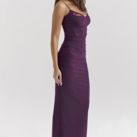 Nalini Grape Mesh Corset Maxi Dress - Image 8