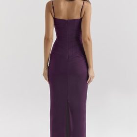 Nalini Grape Mesh Corset Maxi Dress - Image 10