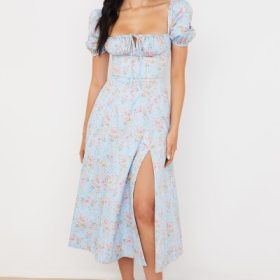 Tallulah Blue Vintage Floral Puff Sleeve Midi Dress - Image 11