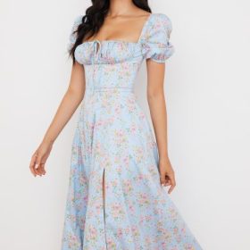 Tallulah Blue Vintage Floral Puff Sleeve Midi Dress - Image 13