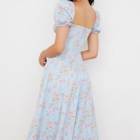Tallulah Blue Vintage Floral Puff Sleeve Midi Dress - Image 15