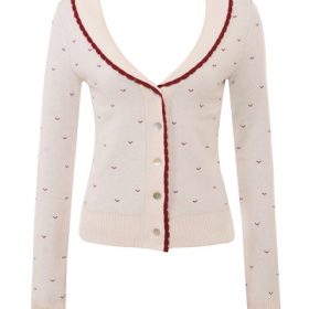 Marla Ivory Cashmere Blend Trimmed Cardigan - Image 2