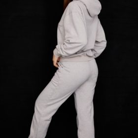 Sky Light Grey Fleece Back Jogging Trousers - Image 9