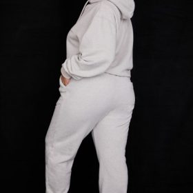 Sky Light Grey Fleece Back Jogging Trousers - Image 11