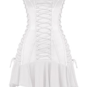 Sirena White Strapless Lace Up Mini Dress - Image 2