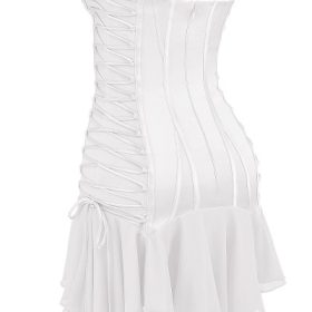 Sirena White Strapless Lace Up Mini Dress - Image 3
