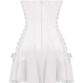 Sirena White Strapless Lace Up Mini Dress - Image 4