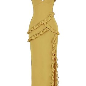 Pixie Olive Ruffle Maxi Dress - Image 2