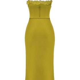 Salma Chartreuse Satin Slip Dress - Image 4
