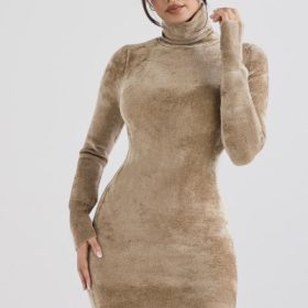 Taya Fawn Chenille Mini Dress - Image 9