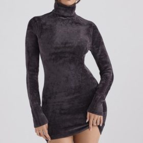 Taya Charcoal Chenille Mini Dress - Image 8