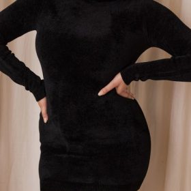 Taya Charcoal Chenille Mini Dress - Image 14
