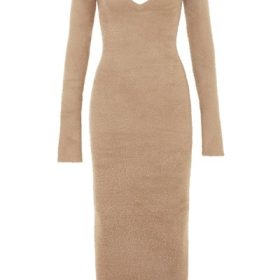 Lucille Camel Fuzzy Maxi Dress - Image 2