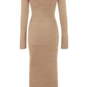 Lucille Camel Fuzzy Maxi Dress - Image 4