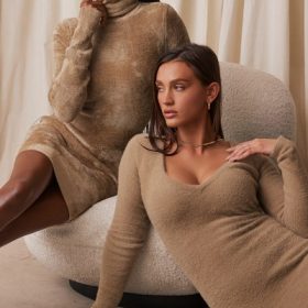 Lucille Camel Fuzzy Maxi Dress - Image 16