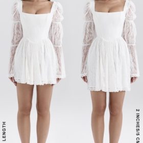 Sancia White Lace Puff Sleeve Mini Dress - Image 11