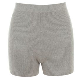 Grounded Grey Knit High Waist Shorts - Image 2
