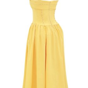 Vivien Apricot Cotton Midi Sundress - Image 3