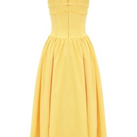 Vivien Apricot Cotton Midi Sundress - Image 4