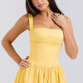 Vivien Apricot Cotton Midi Sundress - Image 7