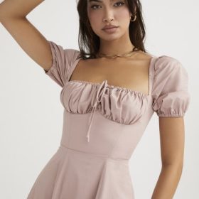 Tallulah Blush Puff Sleeve Midi Dress - Image 9