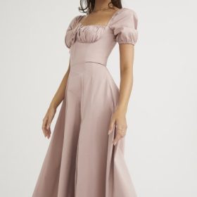 Tallulah Blush Puff Sleeve Midi Dress - Image 12