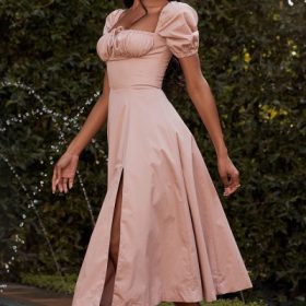 Tallulah Blush Puff Sleeve Midi Dress - Image 17