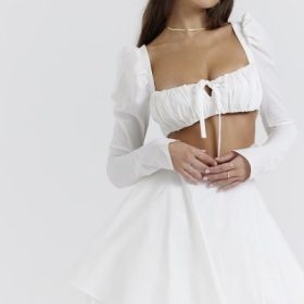 Nahla White Bow Mini Skirt - Image 9