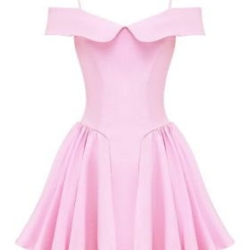 Elida Cotton Candy Twill Off Shoulder Mini Dress - Image 2