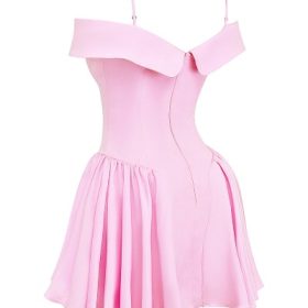 Elida Cotton Candy Twill Off Shoulder Mini Dress - Image 3