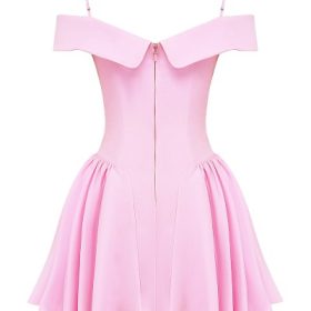 Elida Cotton Candy Twill Off Shoulder Mini Dress - Image 4