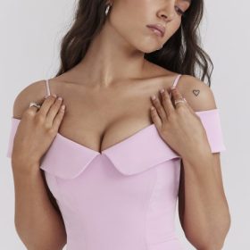 Elida Cotton Candy Twill Off Shoulder Mini Dress - Image 7
