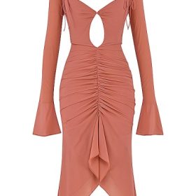 Reine Rose Real Silk Ruffle Midi Dress - Image 2