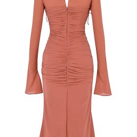 Reine Rose Real Silk Ruffle Midi Dress - Image 4