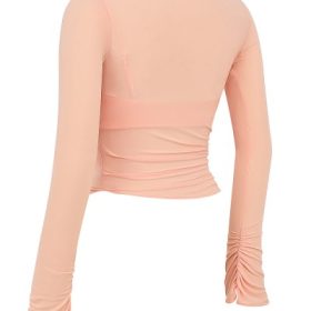 Floria Sorbet Gathered Long Sleeve Top With Bra - Image 3