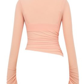 Floria Sorbet Gathered Long Sleeve Top With Bra - Image 4