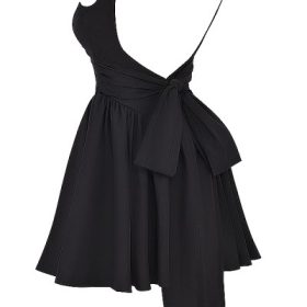 Florianne Black Bow Mini Dress - Image 3