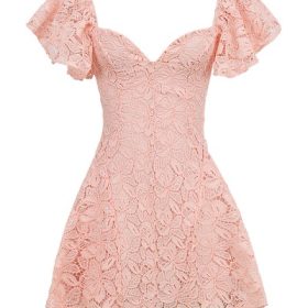 Verity Perfectly Pink Floral Lace Mini Dress - Image 2
