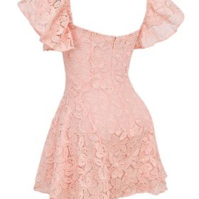 Verity Perfectly Pink Floral Lace Mini Dress - Image 3