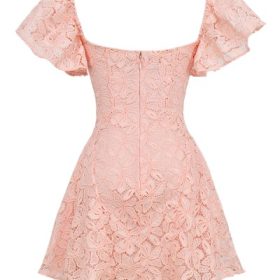 Verity Perfectly Pink Floral Lace Mini Dress - Image 4