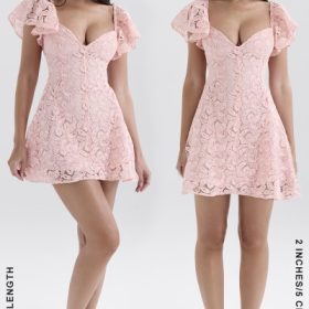 Verity Perfectly Pink Floral Lace Mini Dress - Image 10
