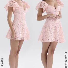 Verity Perfectly Pink Floral Lace Mini Dress - Image 11