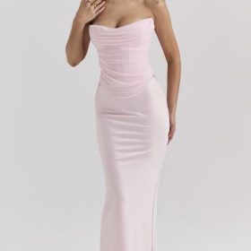 Giuliana Ballerina Pink Satin Maxi Skirt - Image 7