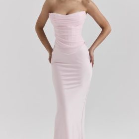 Giuliana Ballerina Pink Satin Maxi Skirt - Image 8