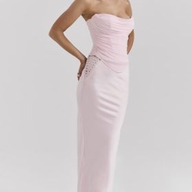 Giuliana Ballerina Pink Satin Maxi Skirt - Image 10