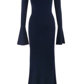 Christiane Midnight Blue Silky Knit Maxi Dress - Image 2