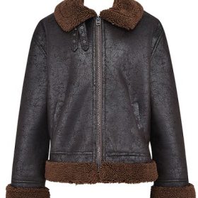Madden Brown Vegan Shearling Aviator Jacket - Image 2