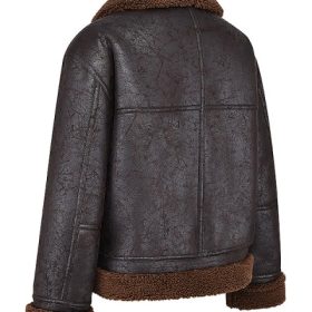 Madden Brown Vegan Shearling Aviator Jacket - Image 3