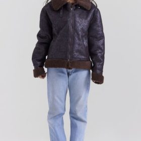 Madden Brown Vegan Shearling Aviator Jacket - Image 7