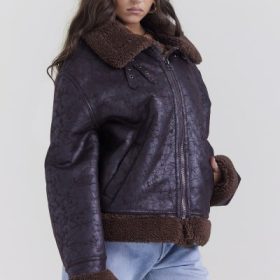 Madden Brown Vegan Shearling Aviator Jacket - Image 10